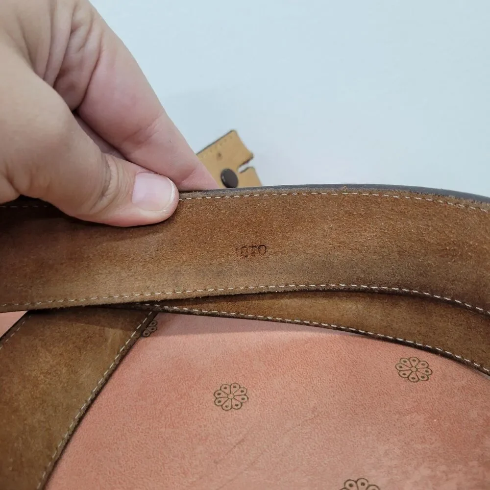 Vintage Ostrich Style Leather Belt